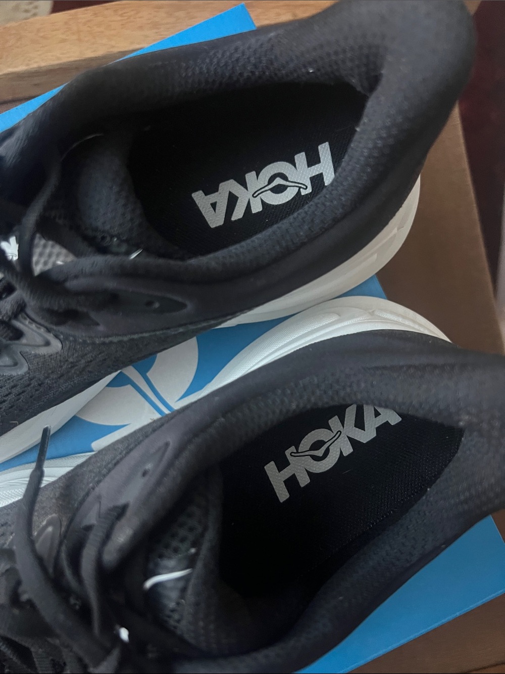 Hoka Bondi 9 Black and White Cushioned Running Sneakers - Picture 2 of 4